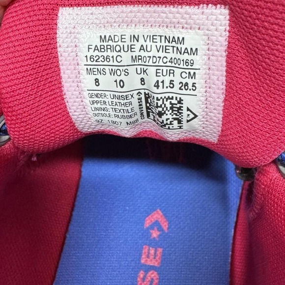 Converse Chuck Taylor All Star Street Shoe M 8 W 10 Hi Top Colorblock 162361C - Picture 7 of 9